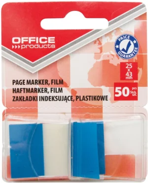 OFFICE products index, 25 x 43 mm, blister van 50 tabs, blauw — tabs - markeren