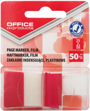 OFFICE products index, 25 x 43 mm, blister van 50 tabs, rood — tabs - markeren