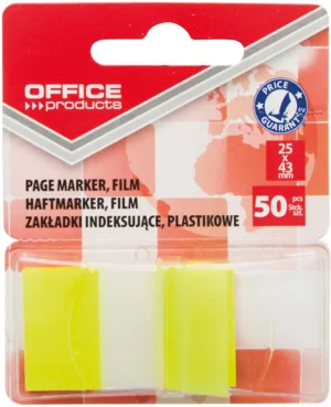 OFFICE products index, 25 x 43 mm, blister van 50 tabs, geel — tabs - markeren