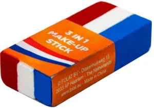 Oranje schminkstick, rood-wit-blauw — detail 2