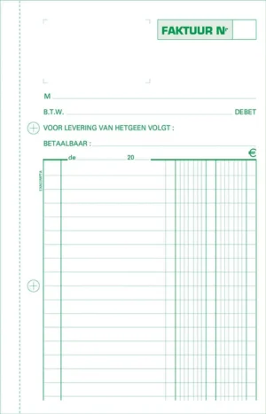 Exacompta facturen, ft 21 x 13,5 cm, tripli, verticaal, Nederlandstalig — factuurboek