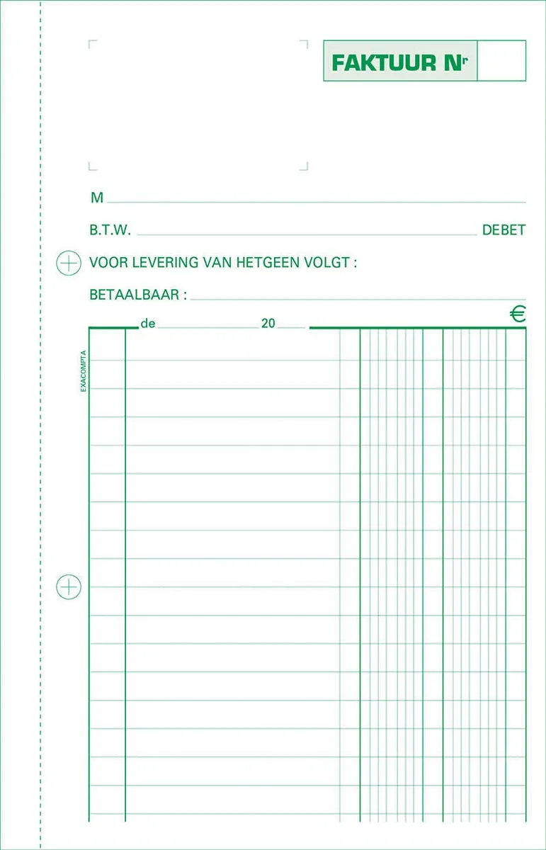 Exacompta factuurboek tripli 21 × 13,5 cm Nederlandstalig met 50 sets van 3 vel