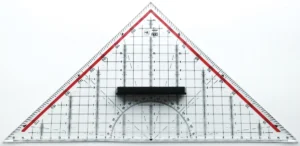 M+R geodriehoek, ft 32 cm, met handvat