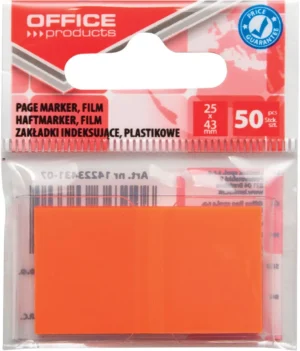 OFFICE products index, 25 x 43 mm, ophangzakje van 50 tabs, oranje — tabs - markeren