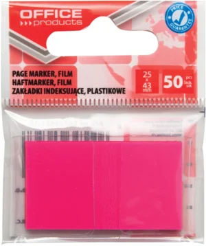OFFICE products index, 25 x 43 mm, ophangzakje van 50 tabs, roze — tabs - markeren