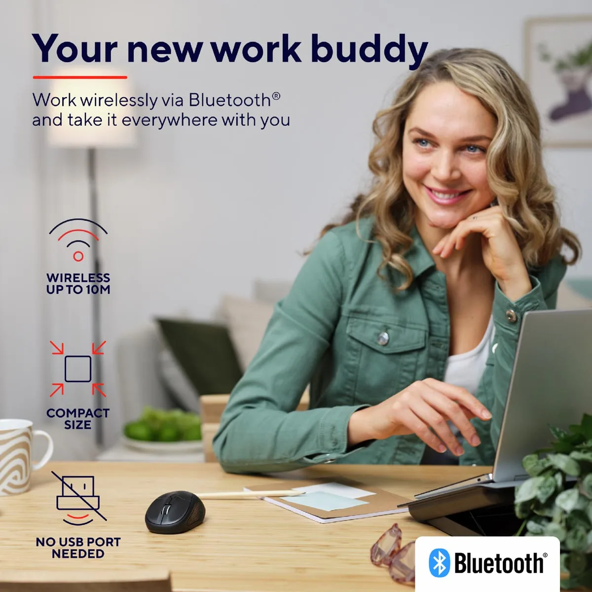 Trust Primo draadloze Bluetooth muis, zwart — detail 3