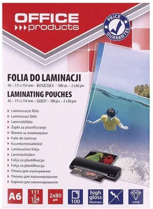 OFFICE products lamineerhoes A6, 160 micron (2 x 80 micron), pak van 100 stuks — toebehoren voor lamineermachines