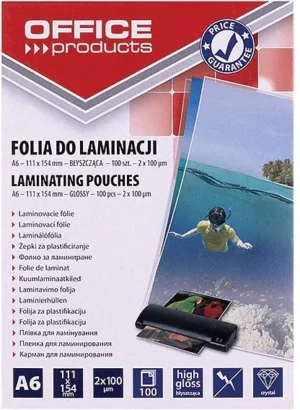 OFFICE products lamineerhoes A6, 200 micron (2 x 100 micron), pak van 100 stuks — toebehoren voor lamineermachines