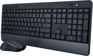 Trust Trezo draadloze deskset, uit gerecycleerd kunststof, azerty — toetsenbord