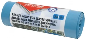 OFFICE products vuilniszak, LDPE, 35 micron, 120 liter, blauw, rol van 10 stuks — toebehoren voor vuilnisbakken