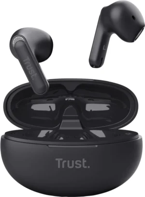 Trust Yavi Bluetooth draadloze oortjes, noice cancelling earphones, zwart