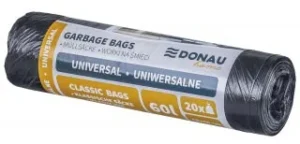 DONAU HOME vuilniszak, 7 micron, ft 70 x 59 cm, 60 liter, zwart, pak van 20 stuks — toebehoren voor vuilnisbakken