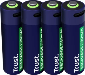 Trust USB-C herlaadbare batterijen AA, blister van 4 stuks — oplaadbare batterijen