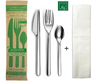 Av Environnement bestekset, 3-delig met servet — detail 2