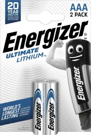 Energizer batterijen Lithium AAA, blister van 2 stuks — niet-oplaadbare batterijen