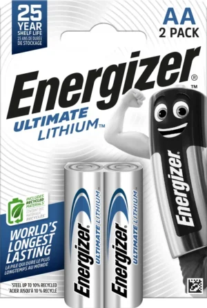 Energizer batterijen Lithium AA, blister van 2 stuks — niet-oplaadbare batterijen