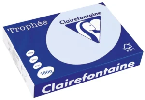 Pak Clairefontaine Trophée Pastel gekleurd papier A4 van 160 g/m² in azuurblauw