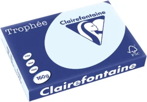 Pak Clairefontaine Trophée Pastel gekleurd papier A3 van 160 g/m² in azuurblauw, 250 vel