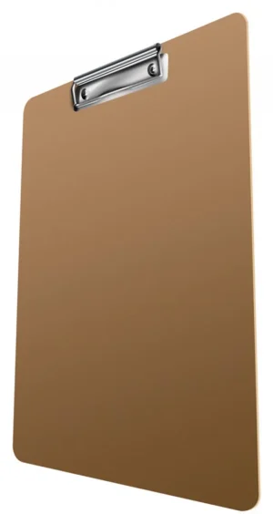 DONAU klemplaat, A4, hardboard karton, staand, bruin-oranje — detail 2