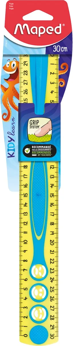 Maped Kidy Learn lat Kidygrip, 30 cm, geassorteerde kleuren, blister van 1 stuk — latten uit kunststof