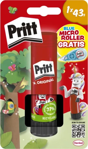 Pritt plakstift, 43 g, met GRATIS correctieroller Micro