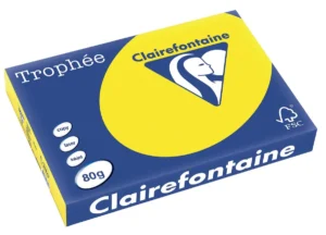 Pak Clairefontaine Trophée Pastel gekleurd papier A3 van 80 g/m² in fluogeel, 500 vel