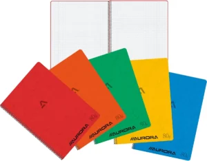 Aurora Writing 80 spiraalschrift, ft 29,5 x 21 cm, 120 bladzijden, geruit 5 mm — spiraalschriften met harde kaft