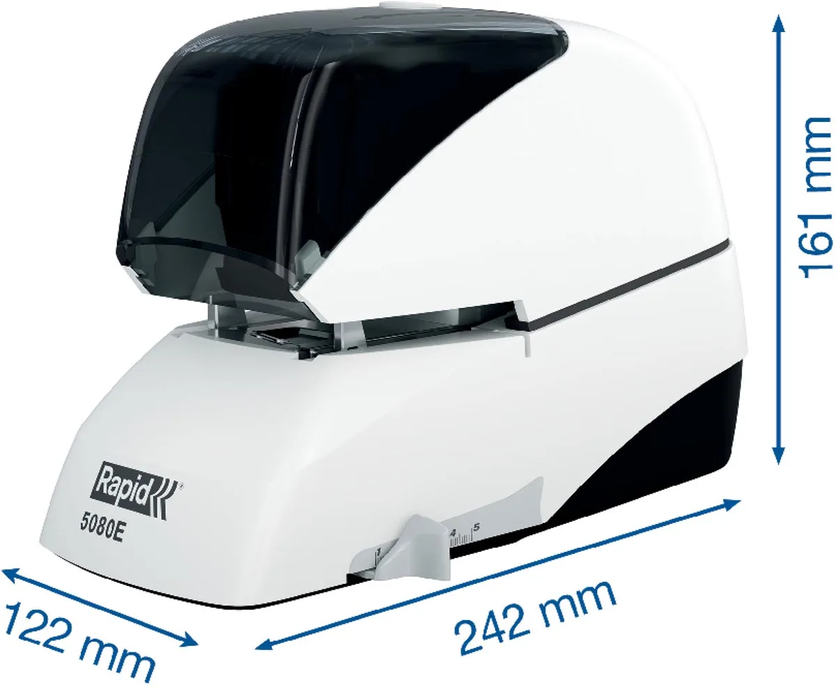 Rapid elektrische nietmachine R5080e, 80 blad, wit/zwart — detail 6