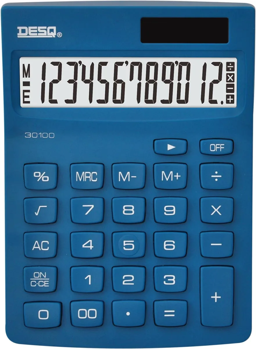 Desq bureaurekenmachine New Generation Compact 30100, donkerblauw — bureaurekenmachines zonder telrol