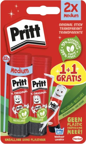 Pritt plakstift, 22 g, 1 + 1 gratis, op blister