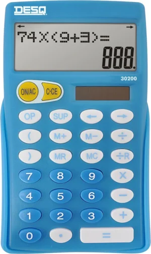 Desq bureaurekenmachine primair onderwijs 30200, blauw — bureaurekenmachines zonder telrol