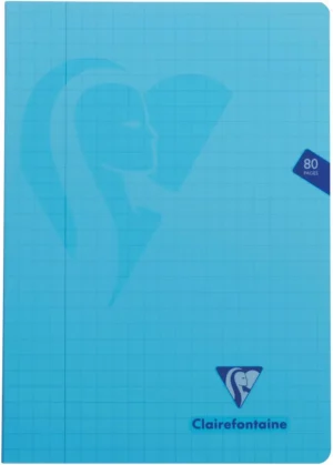 Clairefontaine schrift mimesys voor ft A4, 80 bladzijden, kaft in PP, geruit 10 mm, geassorteerde kleuren — detail 2