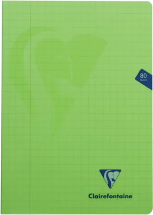Clairefontaine schrift mimesys voor ft A4, 80 bladzijden, kaft in PP, geruit 10 mm, geassorteerde kleuren — schriften geniet