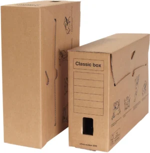 Loeff's Classic box archiefdoos, ft 370 x 260 x 115 mm, bruin, PK50 — detail 2