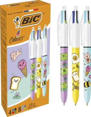 Bic 4-kleurenbalpen Kawai, doos van 12 stuks, assorti — detail 2