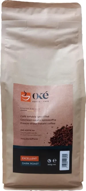 Pak OKE Koffie Excellent dark roast instantkoffie van 500 g