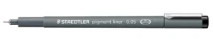 Staedtler pigment liner fineliner, ronde punt, schrijfbreedte 0,05 mm, zwart — school- en tekenfineliners