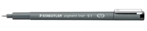 Staedtler pigment liner fineliner, ronde punt, schrijfbreedte 0,1 mm, zwart — school- en tekenfineliners