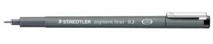 Staedtler pigment liner fineliner, ronde punt, schrijfbreedte 0,3 mm, zwart — school- en tekenfineliners