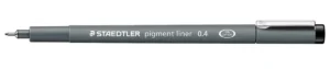 Staedtler pigment liner fineliner, ronde punt, schrijfbreedte 0,4 mm, zwart — school- en tekenfineliners