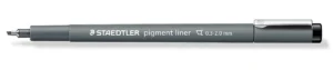 Staedtler pigment liner fineliner, beitelpunt, schrijfbreedte 2 mm, zwart — school- en tekenfineliners