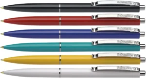 Schneider K15 balpen medium in geassorteerde kleuren met metalen clip