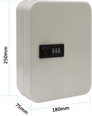 Sleutelkast met combinatieslot, voor 48 sleutels, wit — detail 2