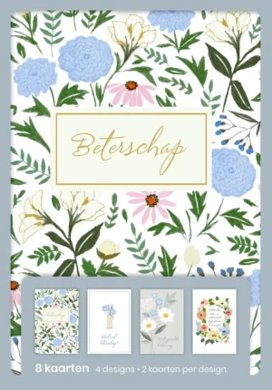 Hallmark wenskaarten, beterschap, blister van 8 stuks