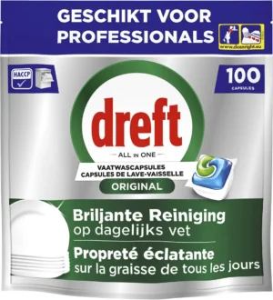 Dreft Pro Original vaatwastabletten, Regular, pak van 100 capsules — afwasproduct