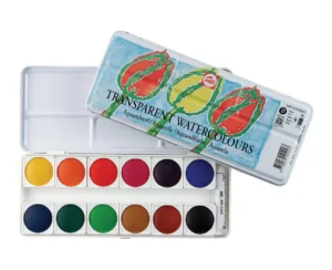 Talens aquarelverf, doos met 12 napjes — waterverf