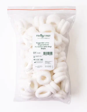 Fixfirst vingerbobs, textiel, wit, pak van 50 stuks — ehbo-artikel