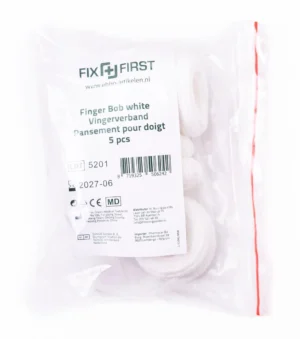 Fixfirst vingerbobs, textiel, wit, pak van 5 stuks — ehbo-artikel