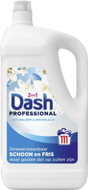 Dash Professional 2 in 1 Formula Lotusbloem & Waterlelie wasmiddel, fles van 4,995 liter, 111 wasbeurten — wasproduct