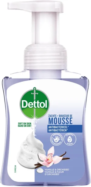 Dettol handzeep mousse, orchidee en vanille, flacon van 250 ml — zeepdispenser